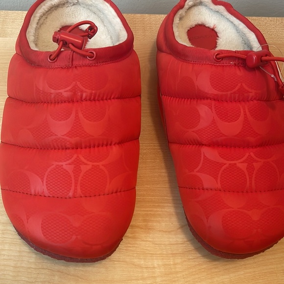 Coach Rachelle Monogram Quilted Nylon Slippers w/Drawstring Toggle- 2 Colors New - Picture 6 of 14